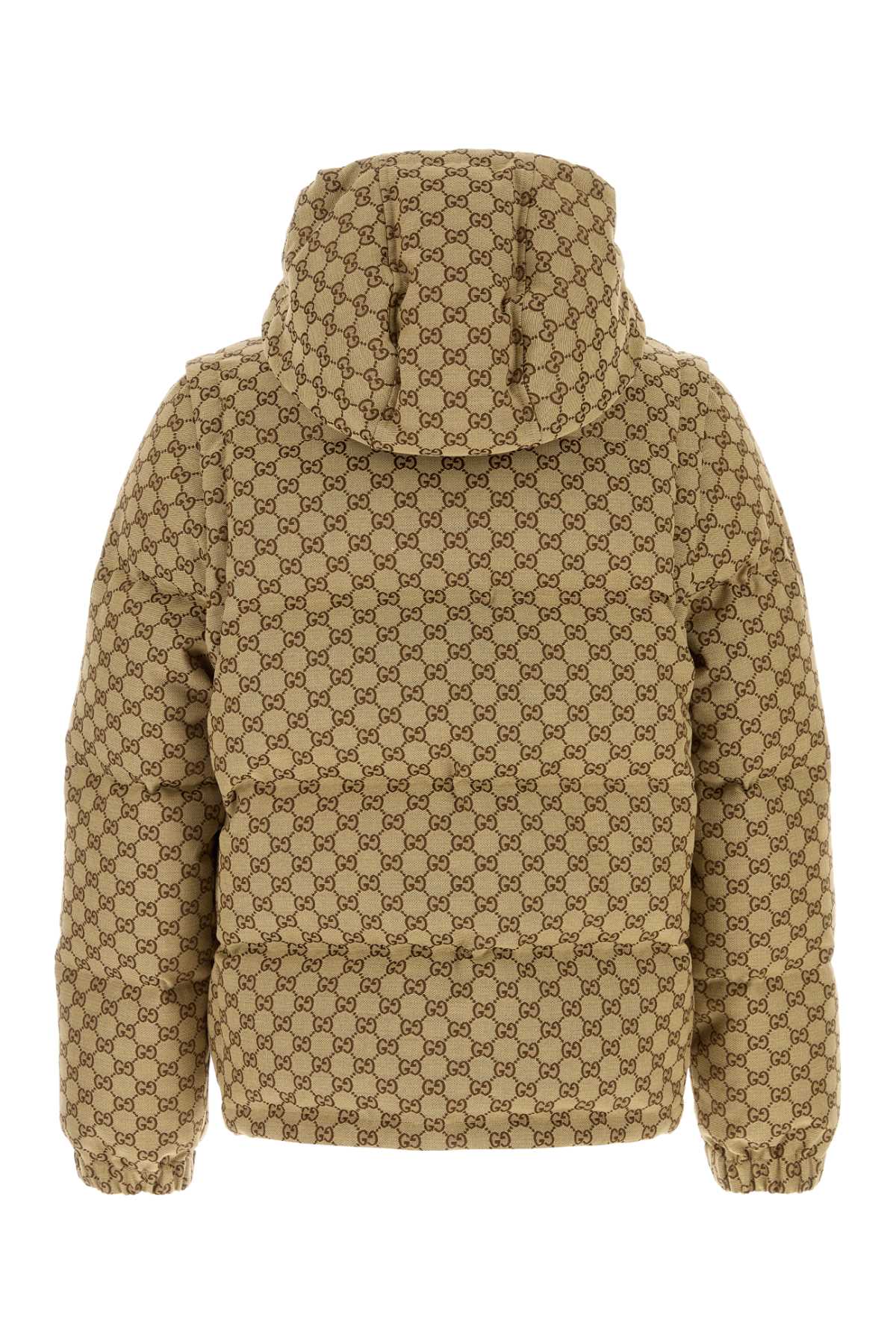 Gg Fabric Down Jacket Camelebony Piumini