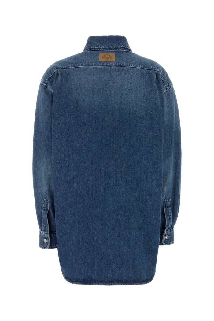 Denim Shirt Blu Exterior: Cotton Camicie