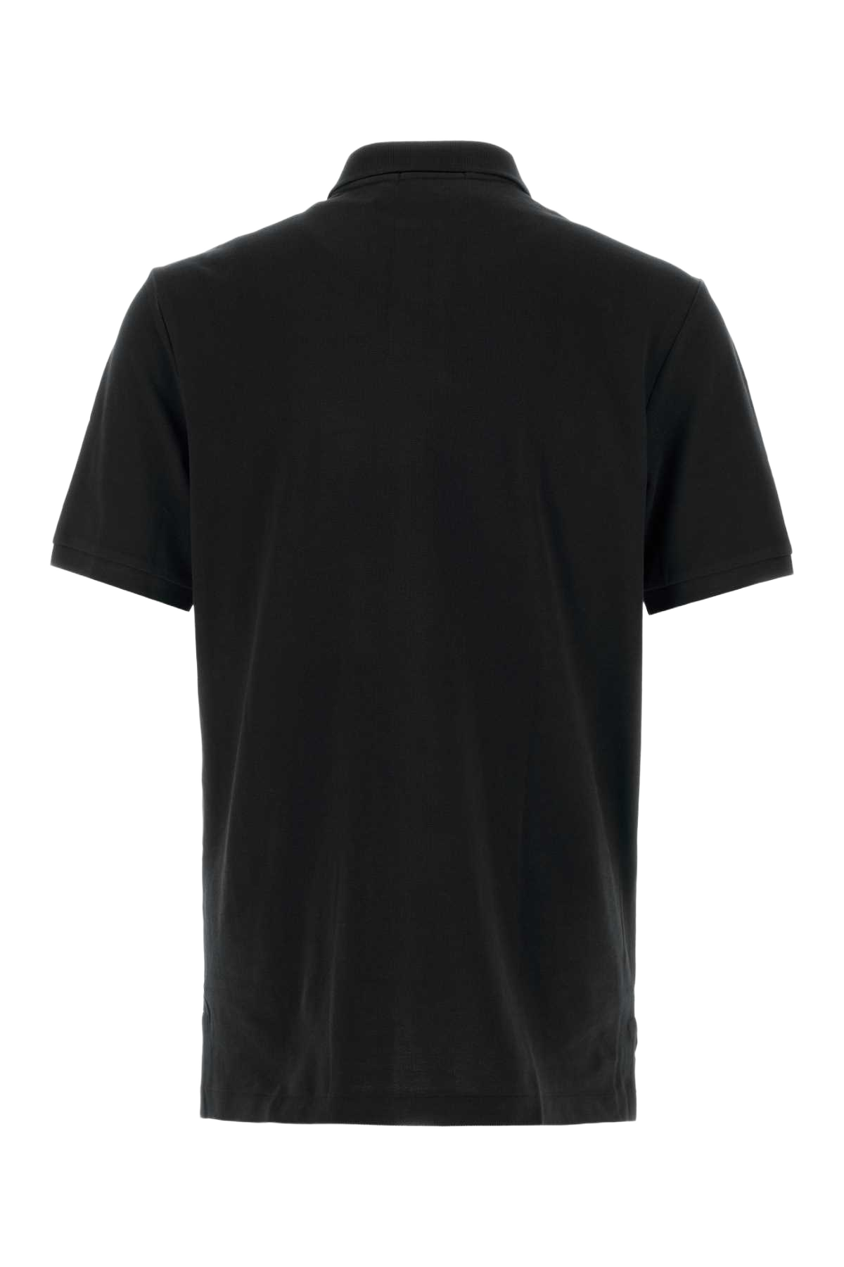 Black Piquet Polo Shirt Poloblackc3870 Exterior: Cotton