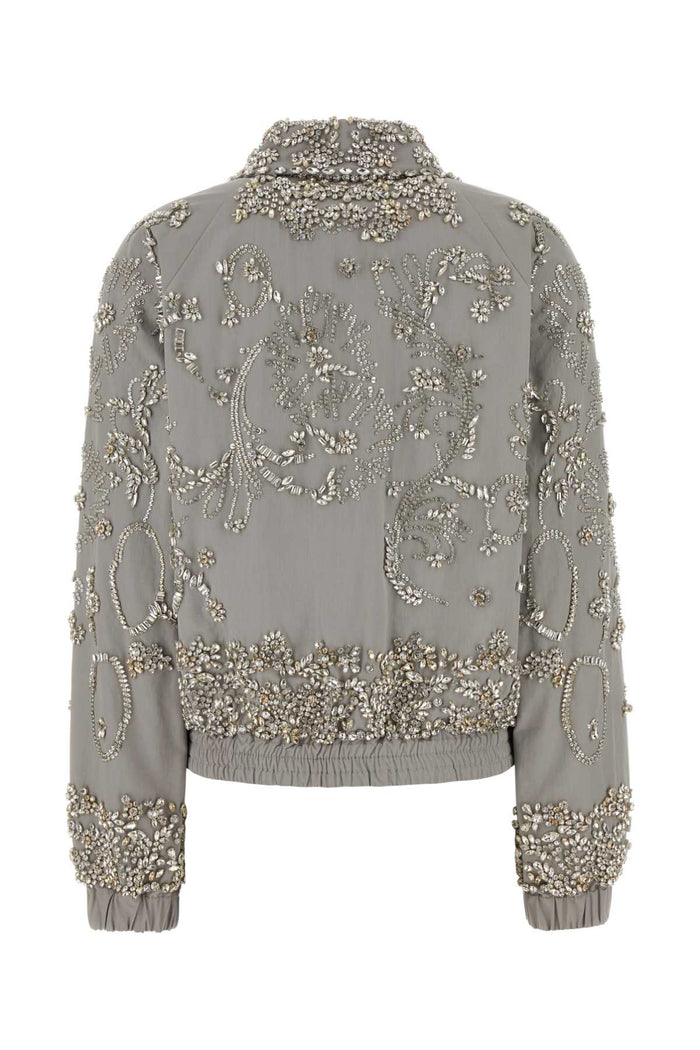 Embellished Cotton Vinnia Jacket Lightgrey Giacche E Gilet