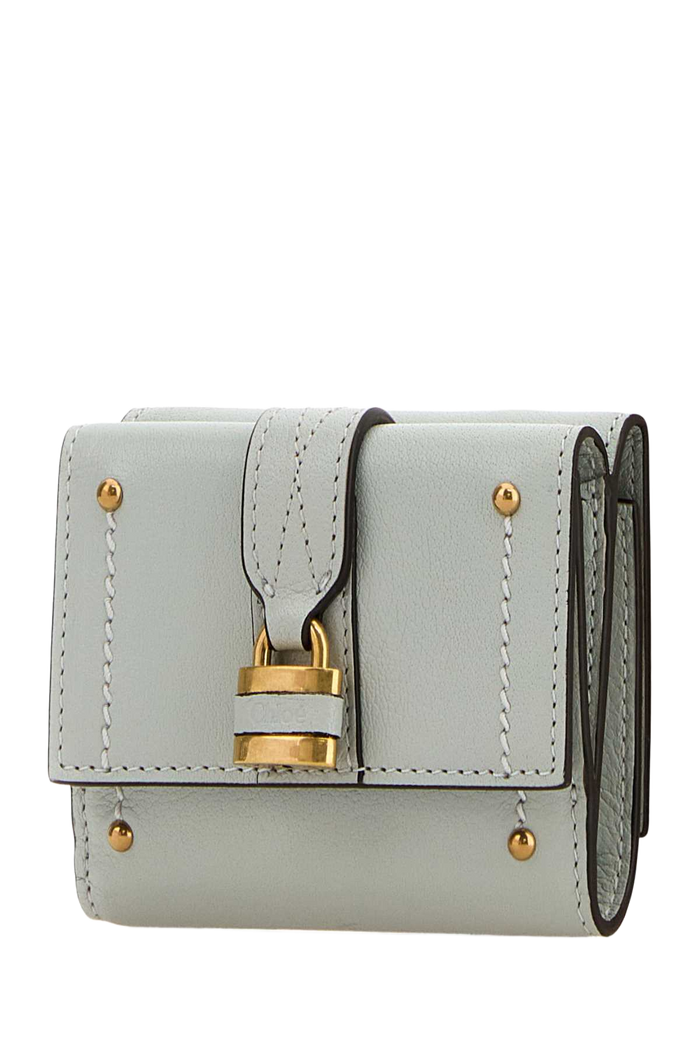 Pastel Light Blue Leather Mini Paddington Wallet Aquagrey Portafogli