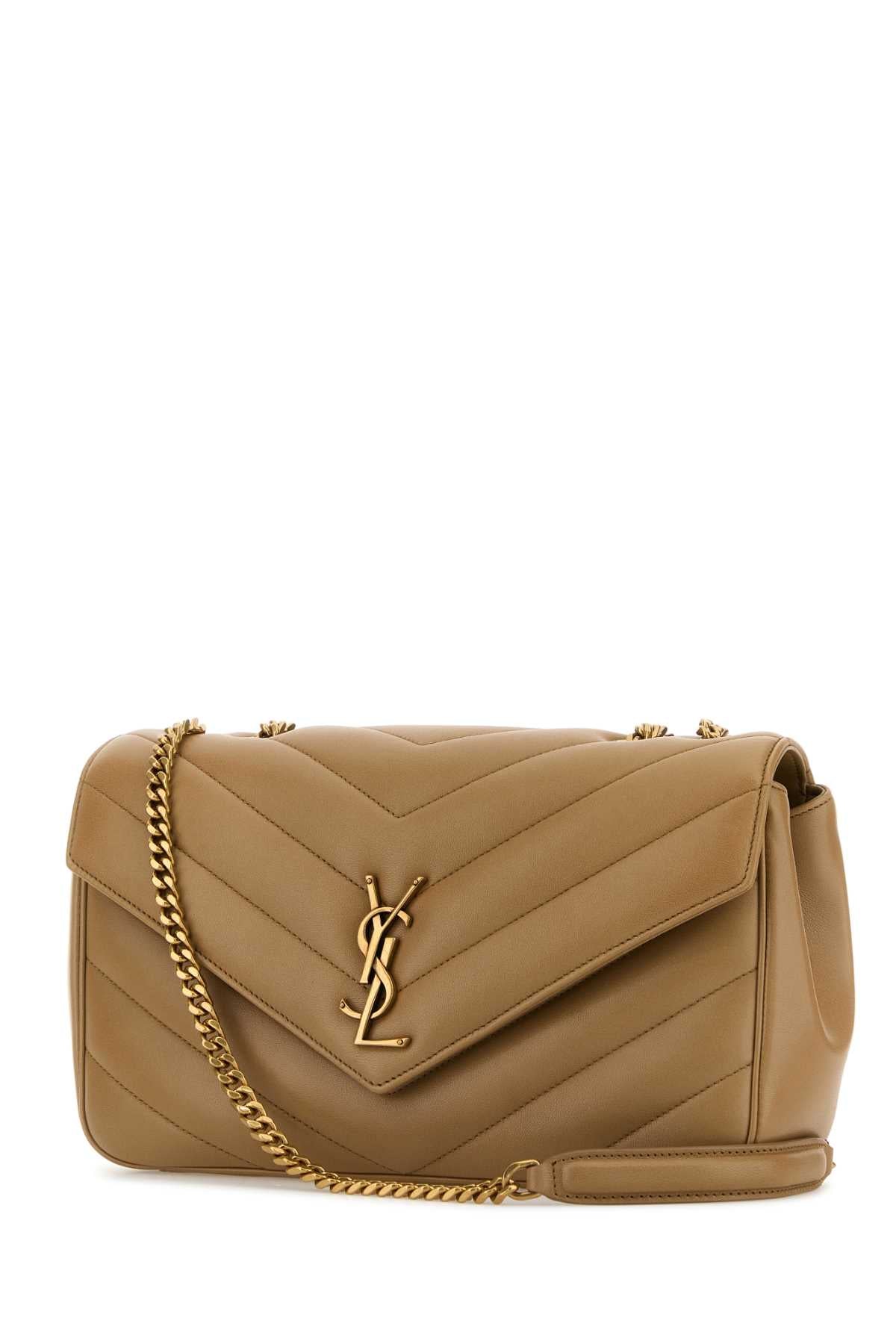 Camel Leather Medium Loulou Shoulder Bag Natural Tan Borse A Tracolla
