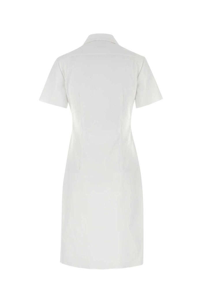 White Poplin Shirt Dress Bianco Co-trochus Niloticus Abiti
