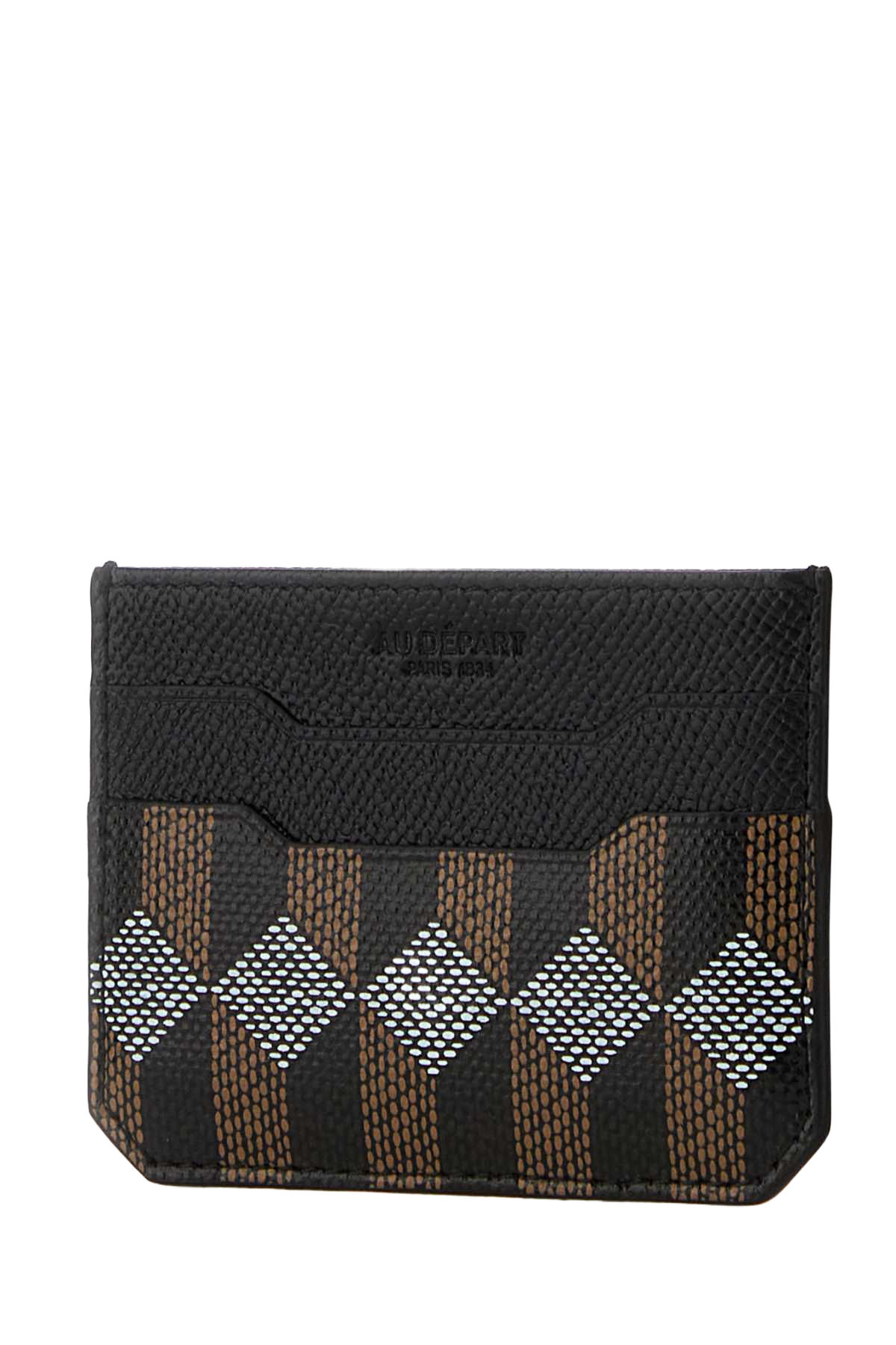 Printed Leather Card Holder Noirmarine Exterior: Portafogli