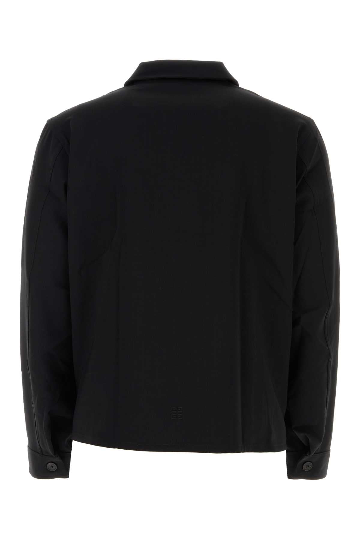 Black Wool Blend Shirt Exterior: Nylon Camicie