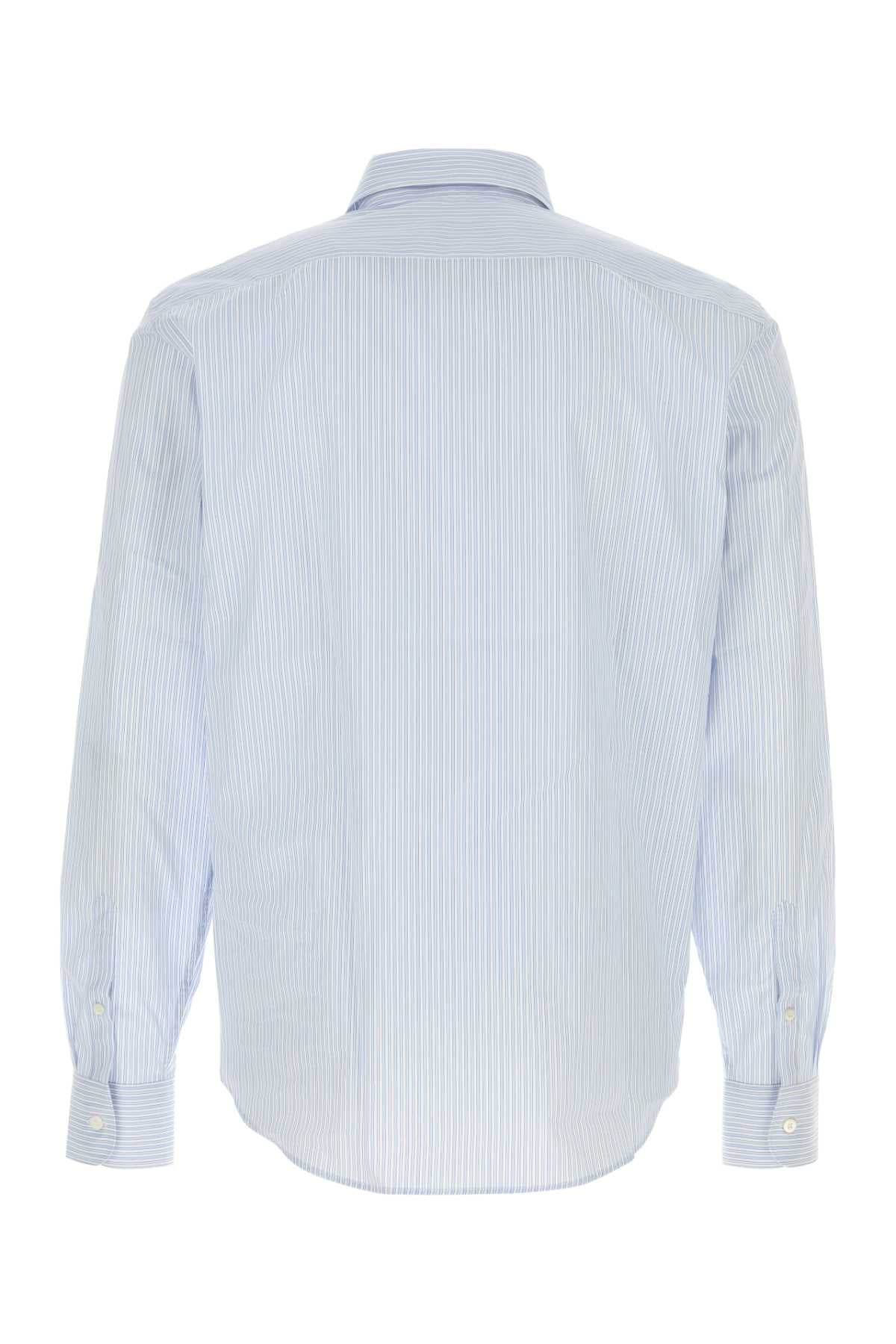 Embroidered Poplin Shirt Cielo+bianco Exterior: Cotton Camicie