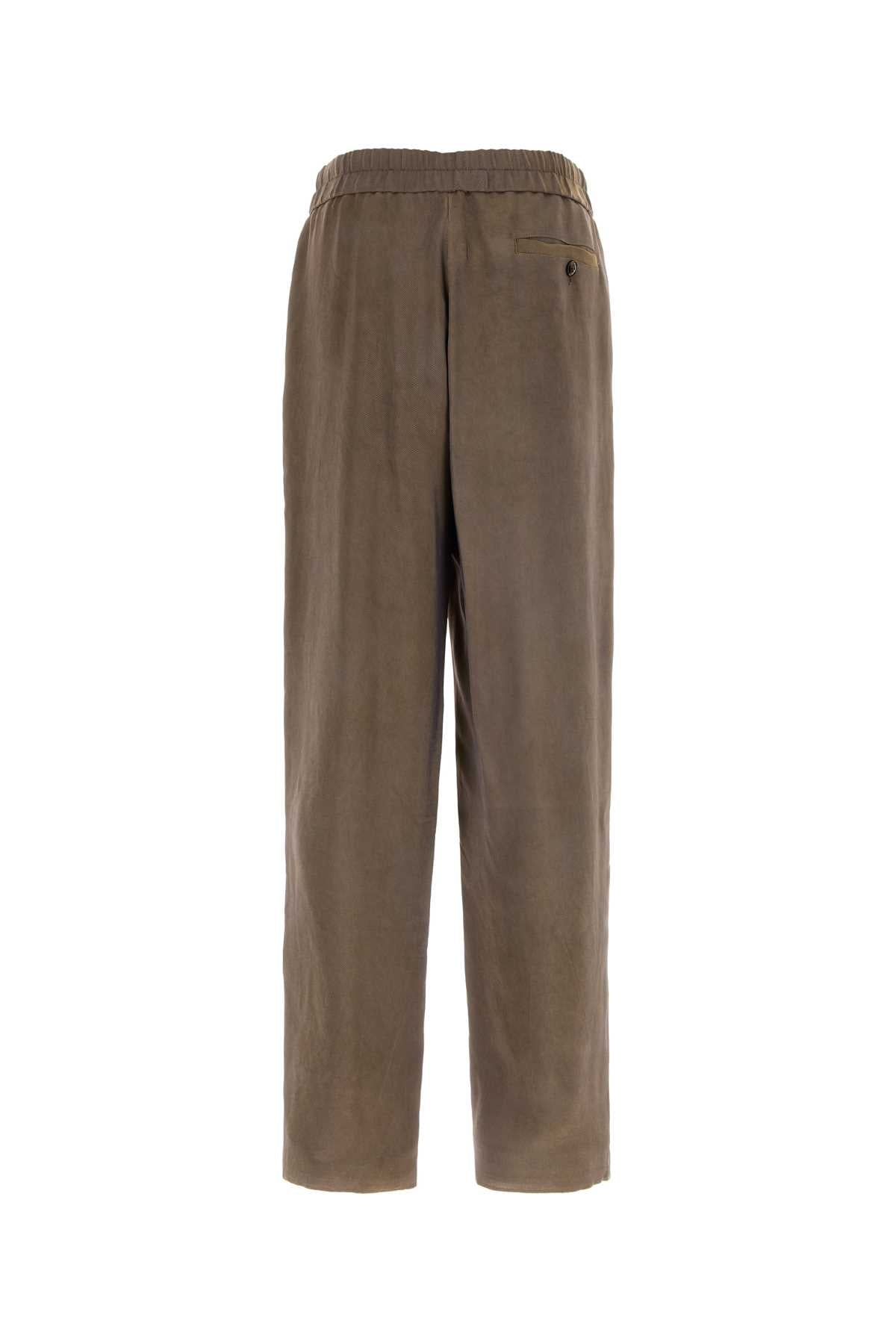 Brown Viscose Pant Fango Exterior: Pantaloni