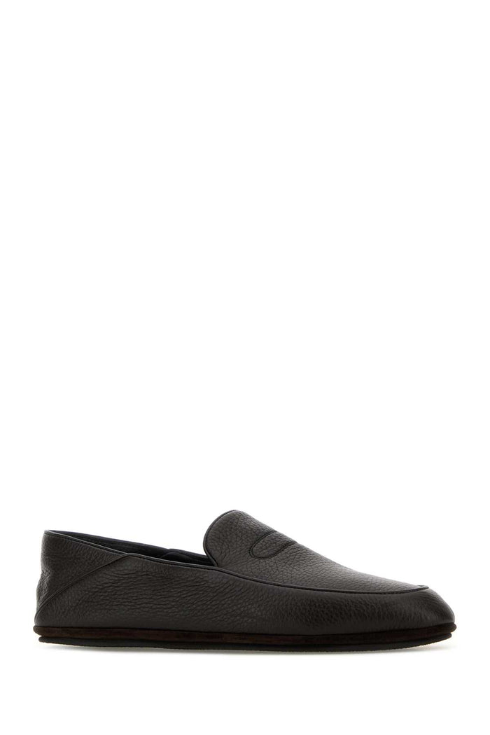 Dark Brown Leather Kingston Ii Loafers Darkbrown Mocassini