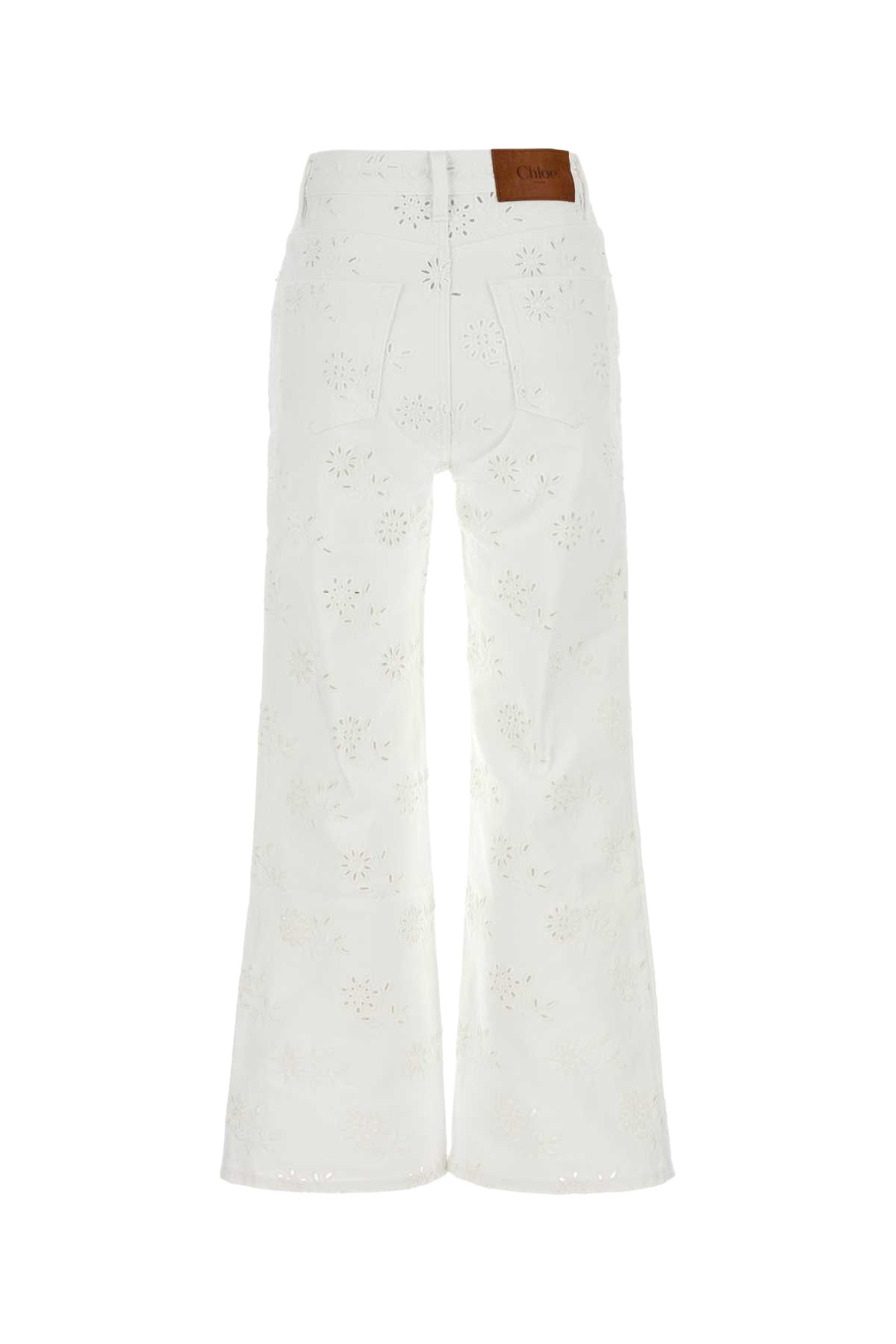 White Denim Jeans Exterior: Cotton