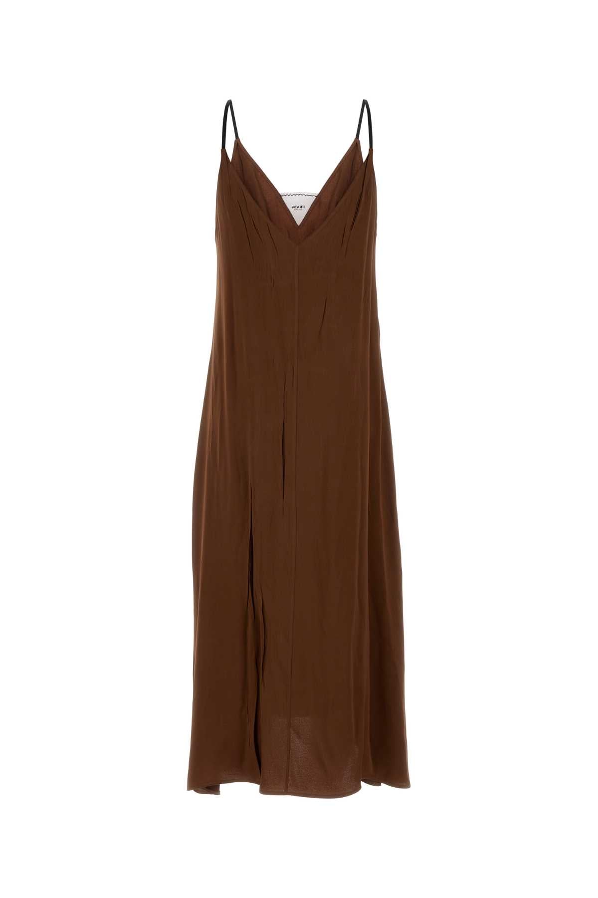Brown Satin Dress Tabacco Exterior: Acetate Viscose Abiti