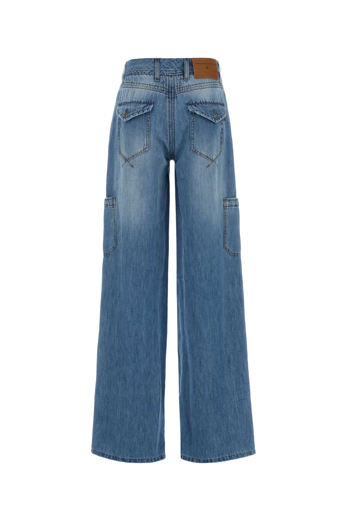 Denim Cargo Jeans Exterior: Cotton Linen
