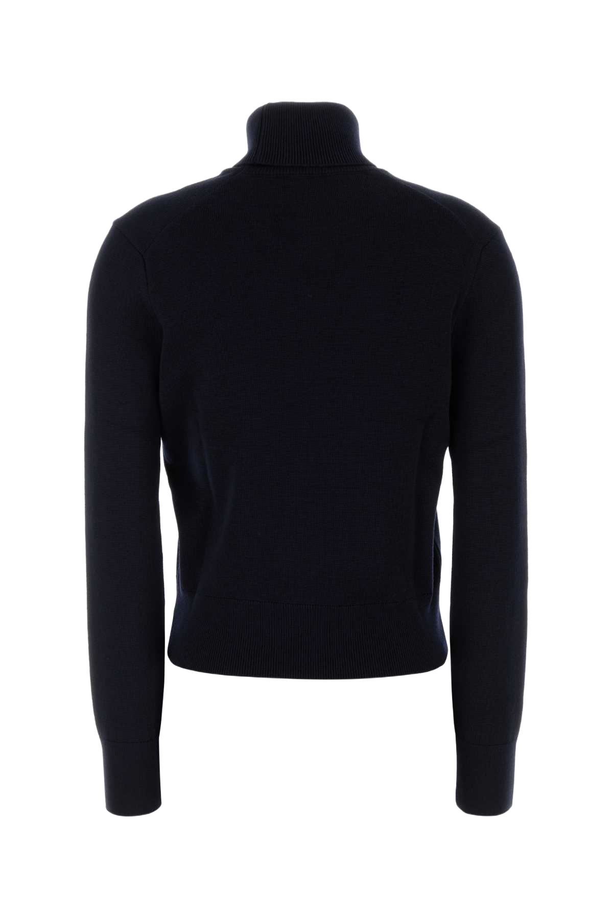 Midnight Blue Wool Sweater Navyred Exterior: Merino Maglieria