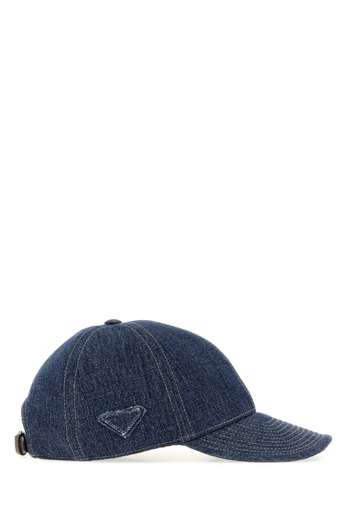 Denim Baseball Cap Blu Exterior: Cotton Cappelli