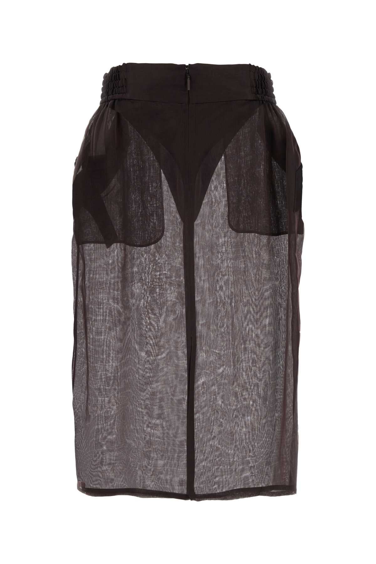 Brown Silk Skirt Marronfonce Exterior: Gonne