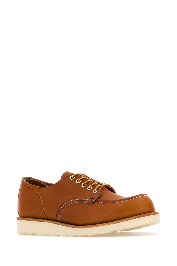 Caramel Leather Lace-Up Shoes Orolegacy Scarpe Stringate