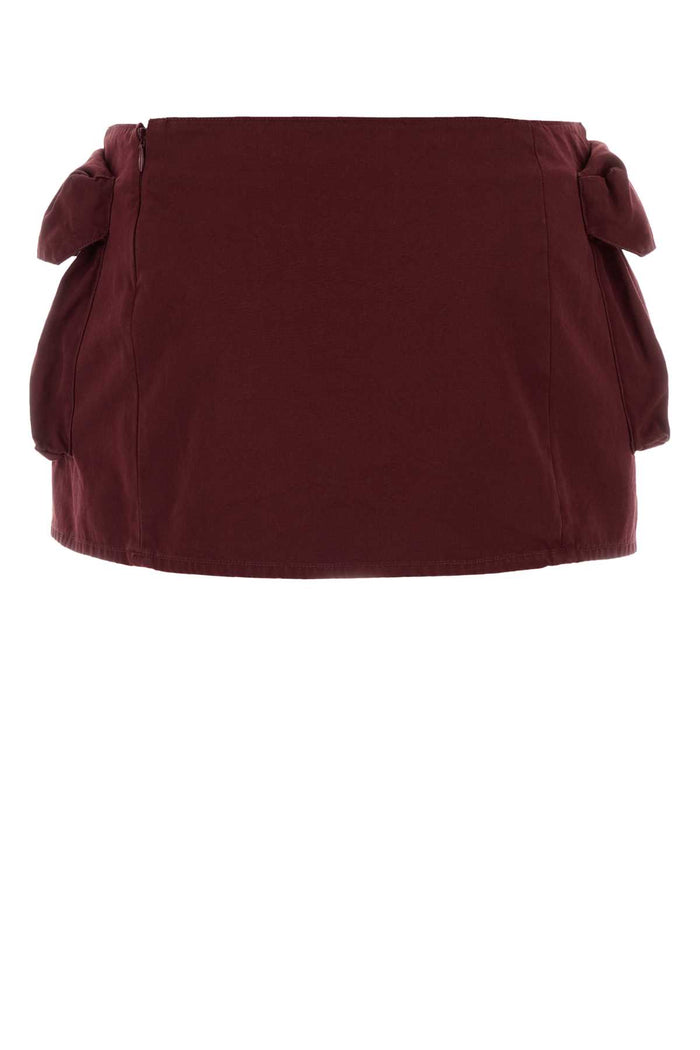 Burgundy Cotton Mini Skirt Amaranto Exterior: Gonne