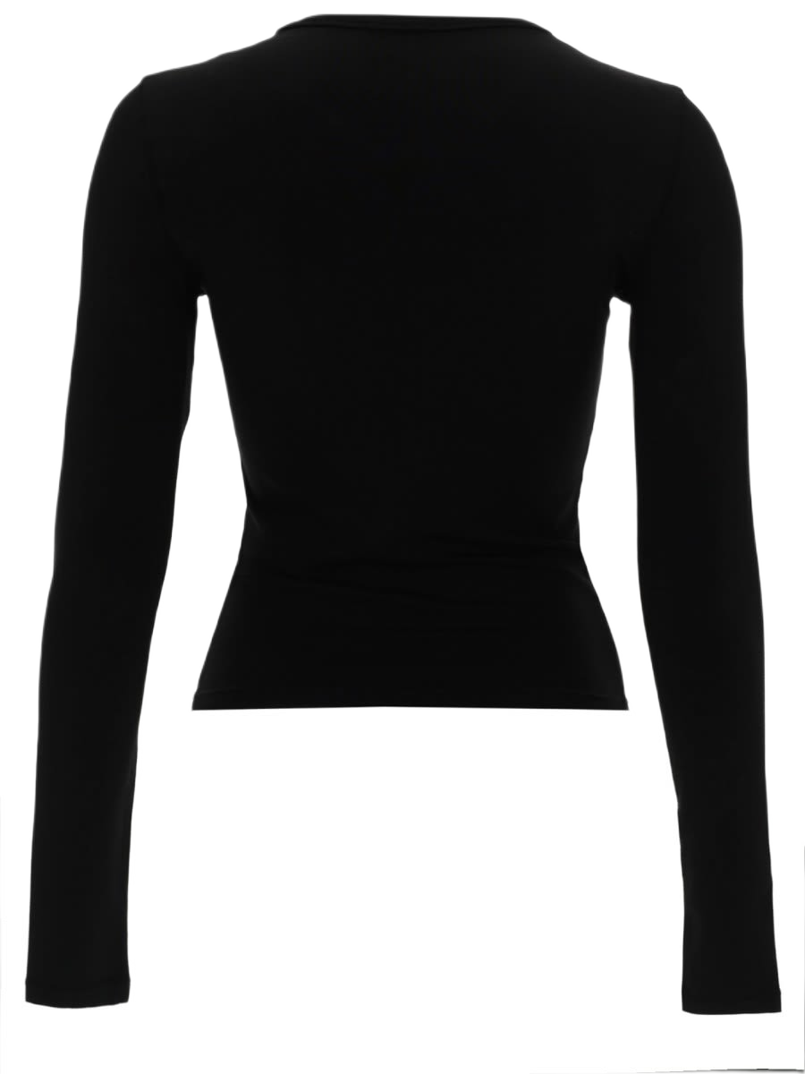 Top T-Uncutieslong-Ls-Od Black Cotton Elastane Tops