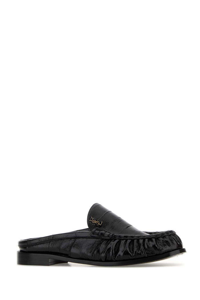 Black Leather Le Loafers Slippers Nero Mocassini