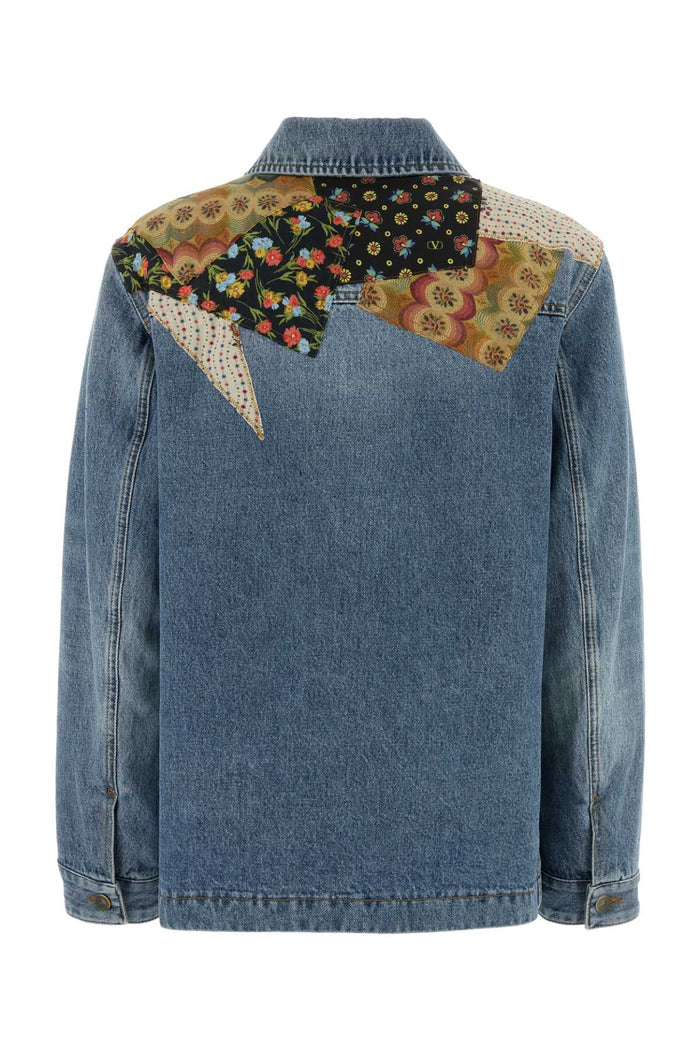 Denim Padded Jacket Mediumbluedenim Cotton Giubbini