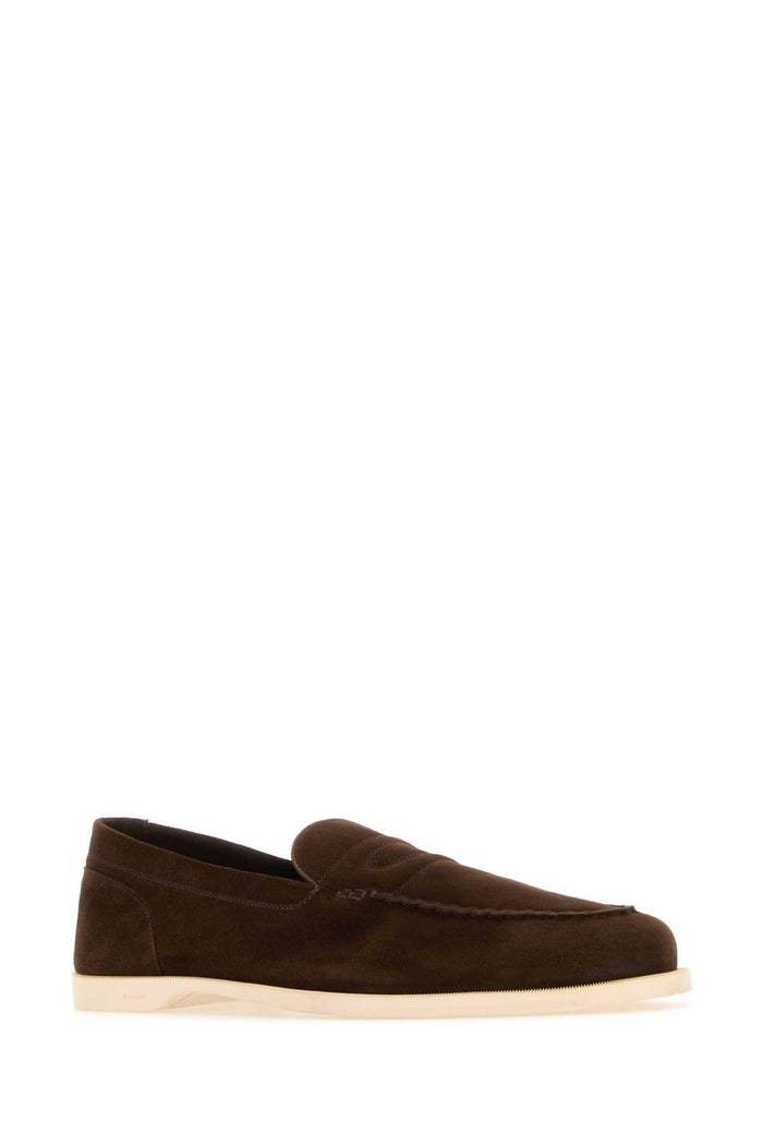 Chocolate Suede Pace Loafers 2y Leather Mocassini