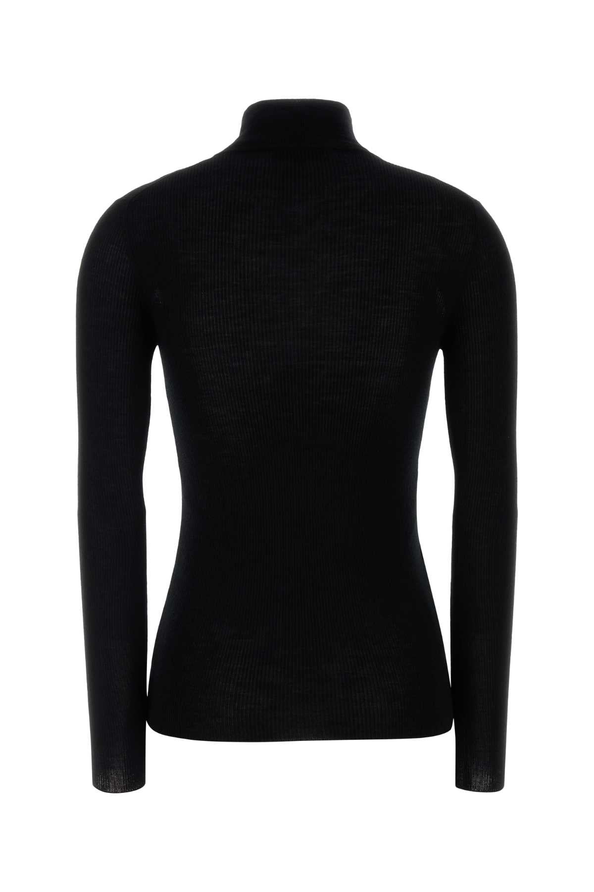 Black Wool Sweater Nero Exterior: Virgin Maglieria