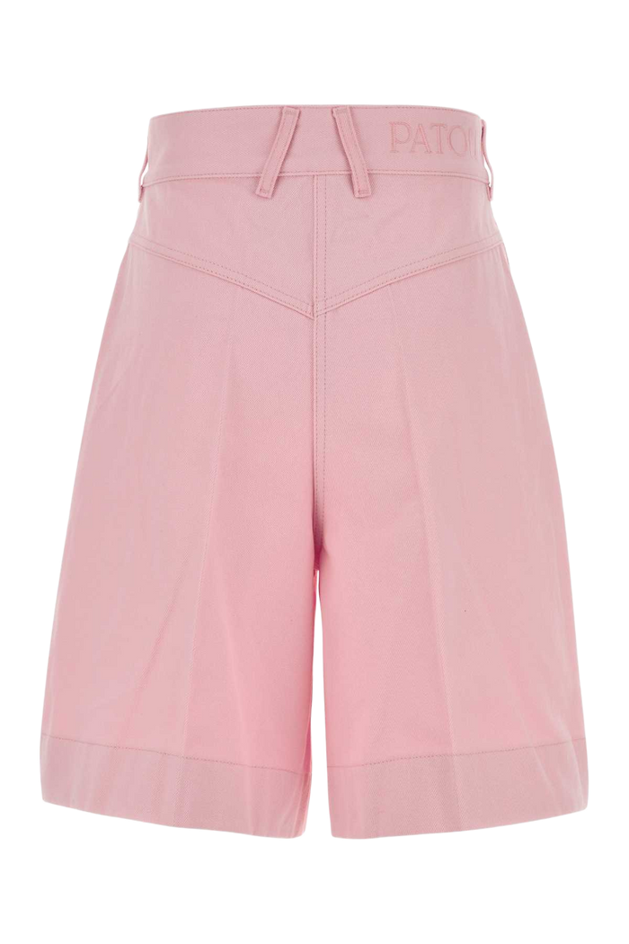 Pink Cotton Bermuda Shorts Pinksunset Exterior