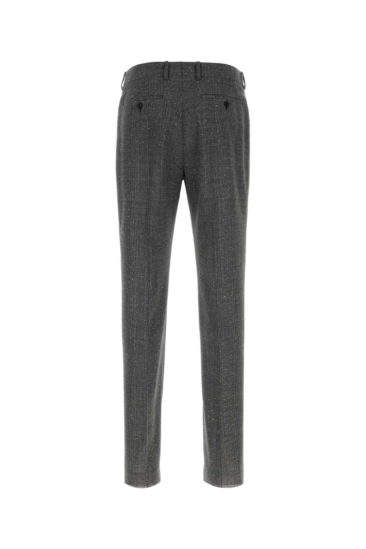 Embroidered Wool Cigarette Pant Blackcharcoal Exterior: Pantaloni