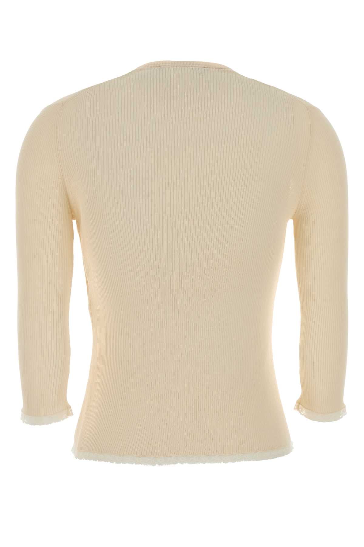 Cream Cotton Cardigan Softwhitemix Exterior: Maglieria