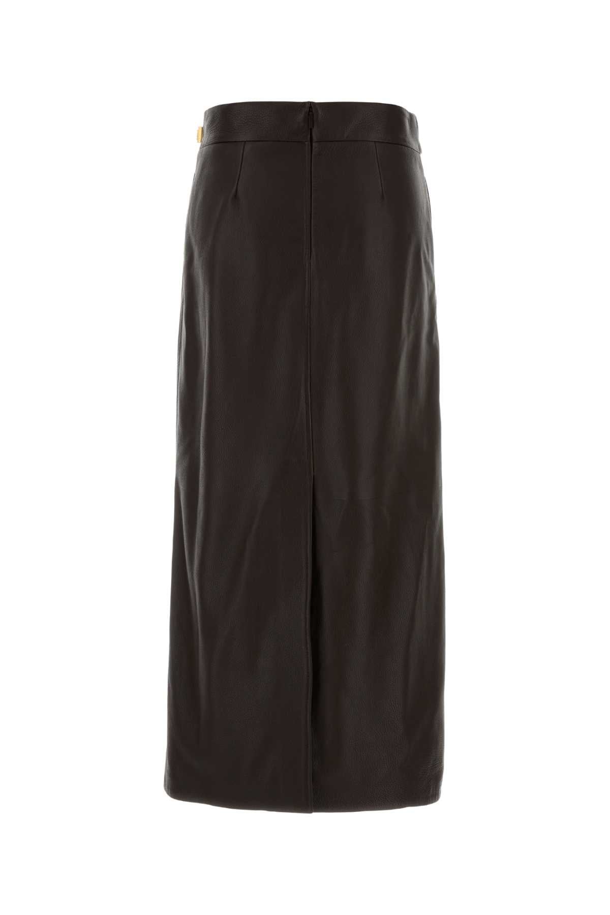 Dark Brown Leather Skirt Expresso Gonne