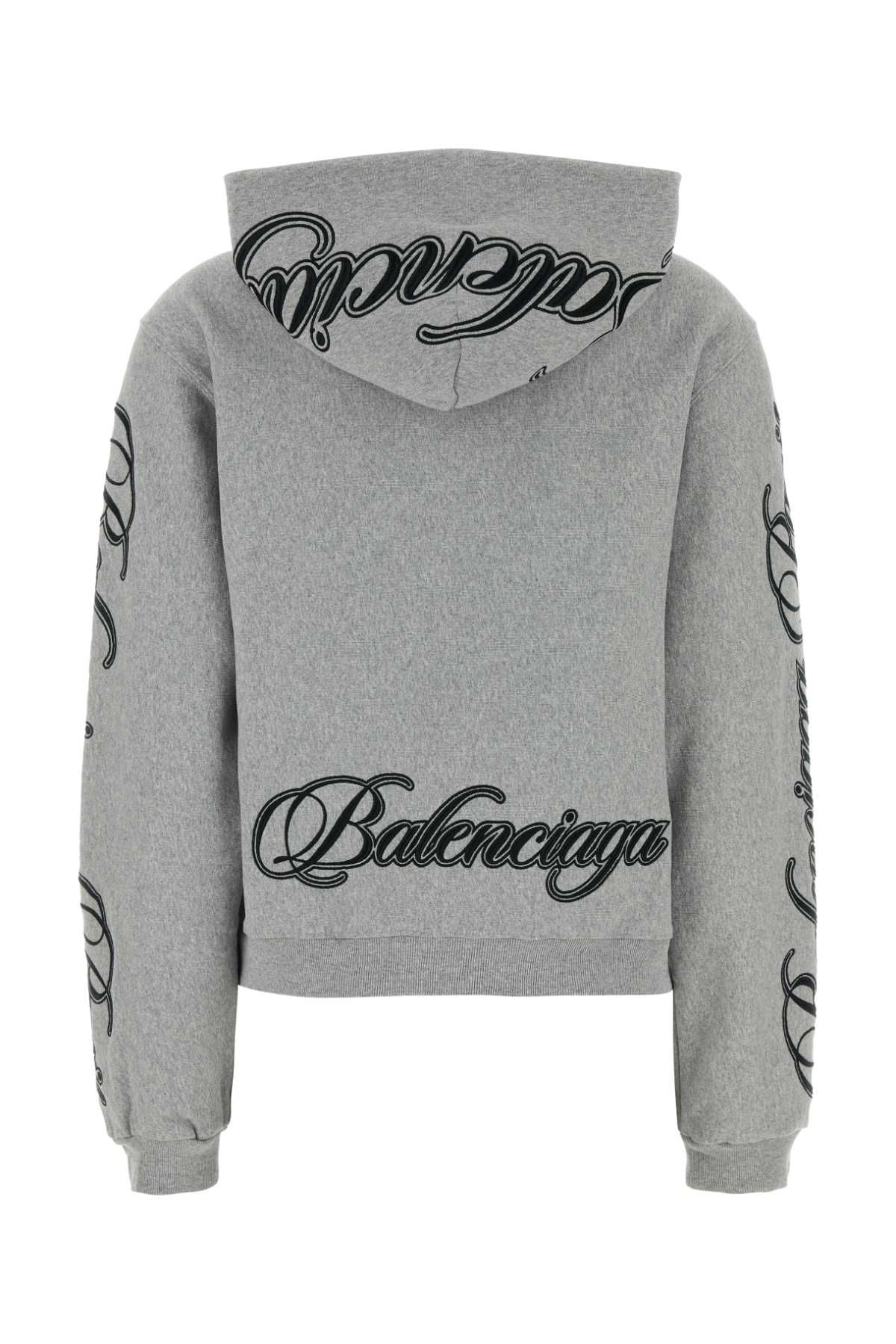 Grey Cotton Sweatshirt Light Htr Grey/black T Ri Polyester Felpe