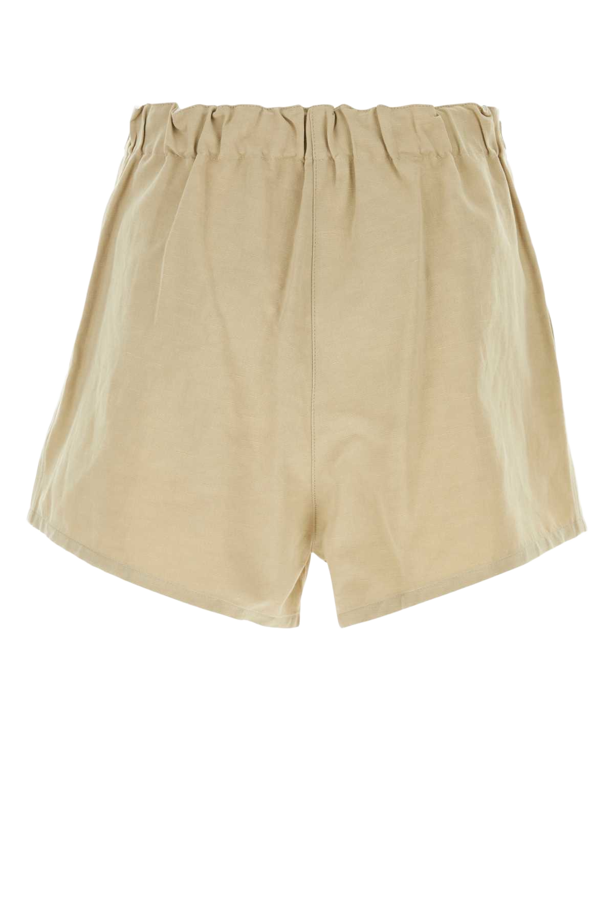Beige Cotton Blend Shorts Corda Exterior: Linen