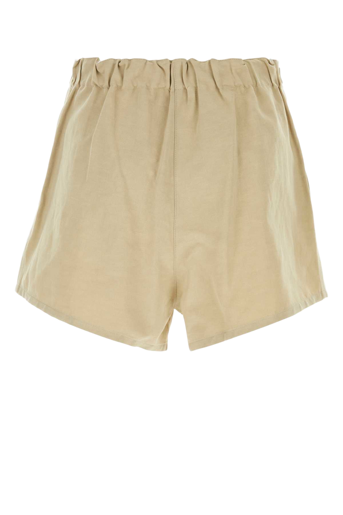 Beige Cotton Blend Shorts Corda Exterior: Linen