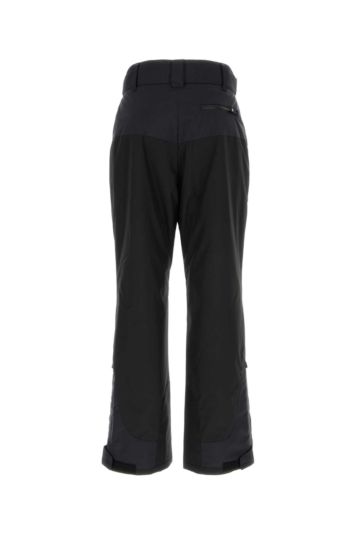 Black Polyester Ski Pant Blackwhite Pantaloni