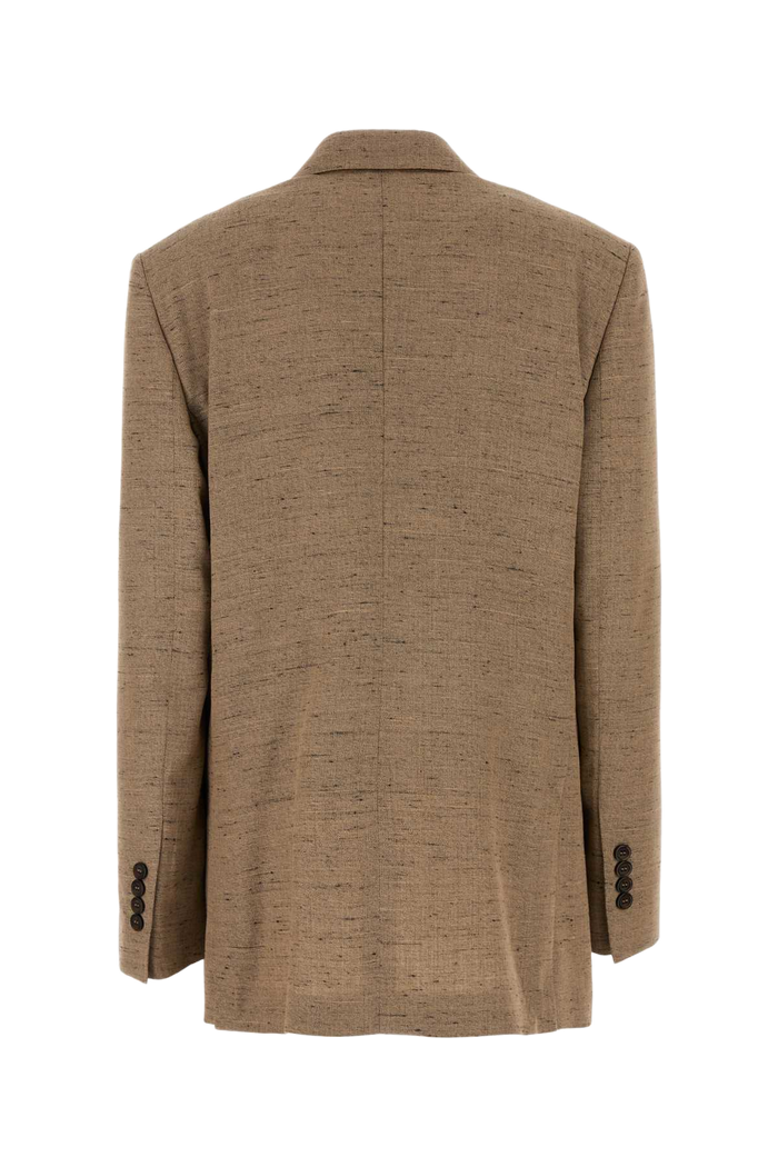 Biscuit Tweed Blazer Melangebianchibeig Exterior: Viscose Linen Nylon Giacche E Gilet