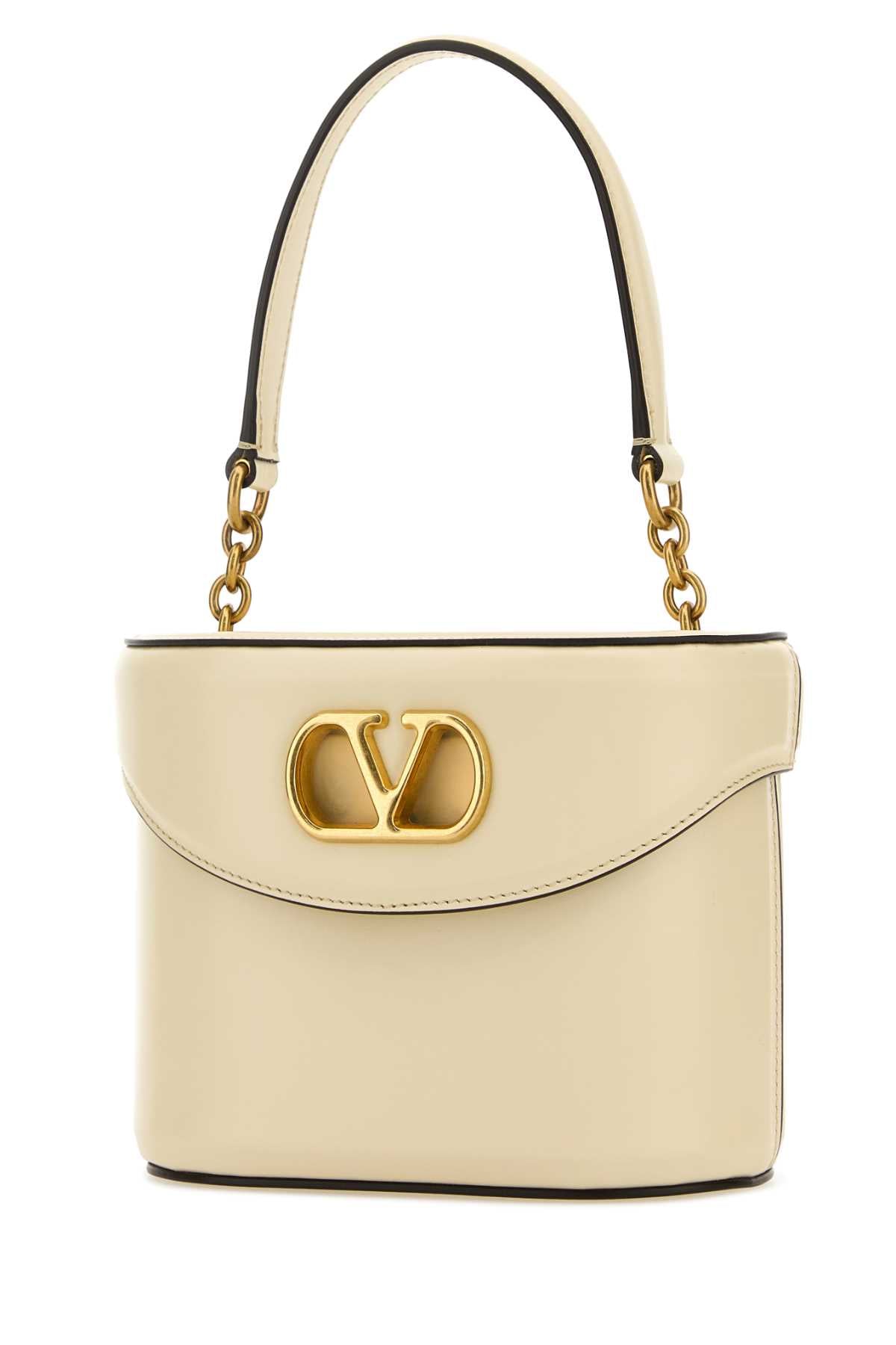 Ivory Leather Vlogo Signature Bucket Bag Butterwhite Calf - Bos Taurus Borse A Secchiello