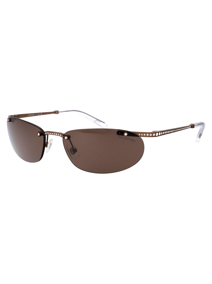 0sk7019 400273 Matte Brown Metal Sunglasses