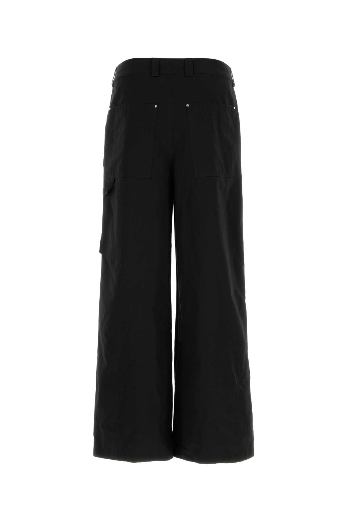 Black Cotton Cargo Pant Workwear Trs Pantaloni