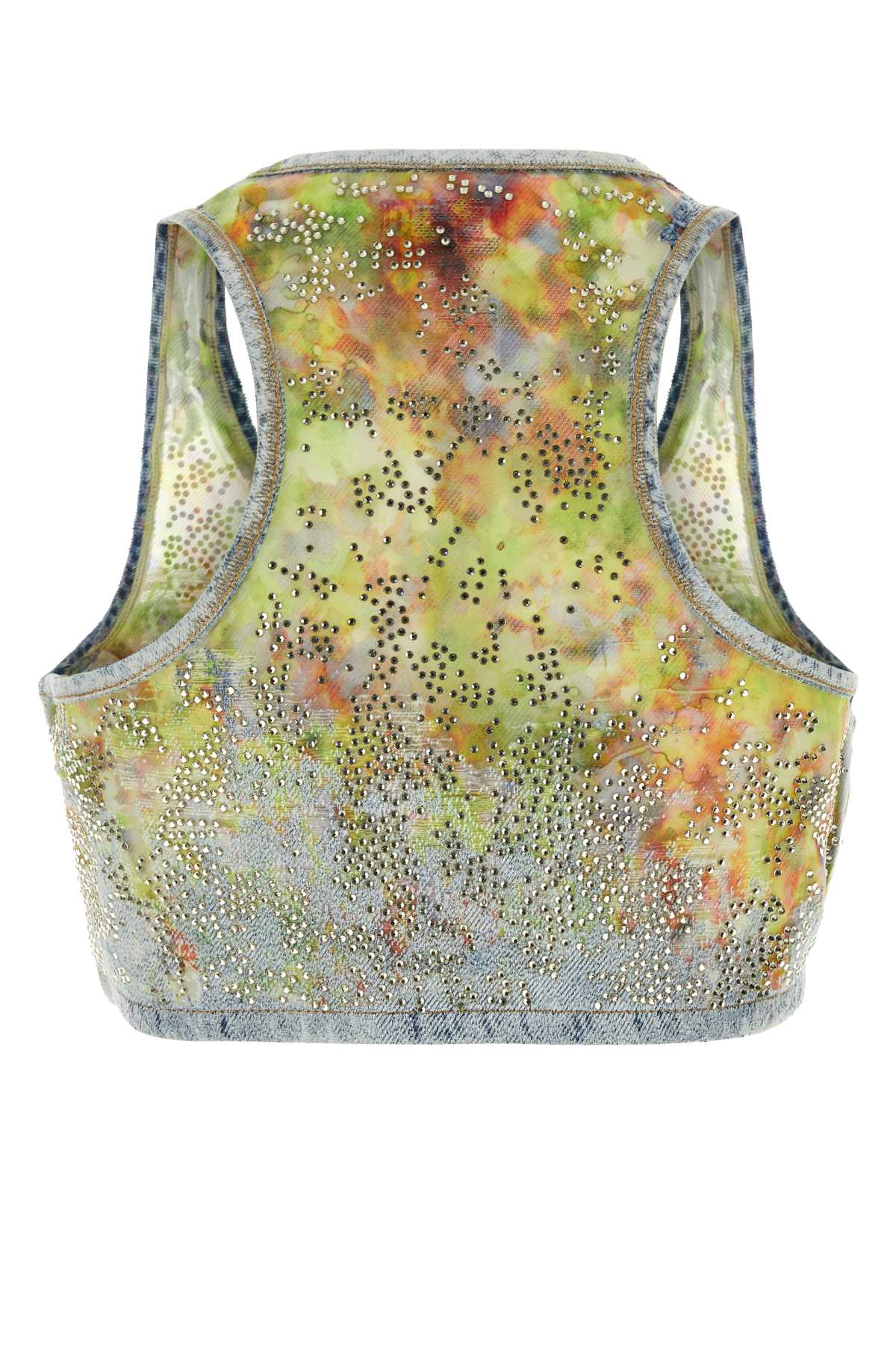 Embellished Denim De-Detop-Fse Crop-Top 01 Exterior: Cotton Nylon Maglie