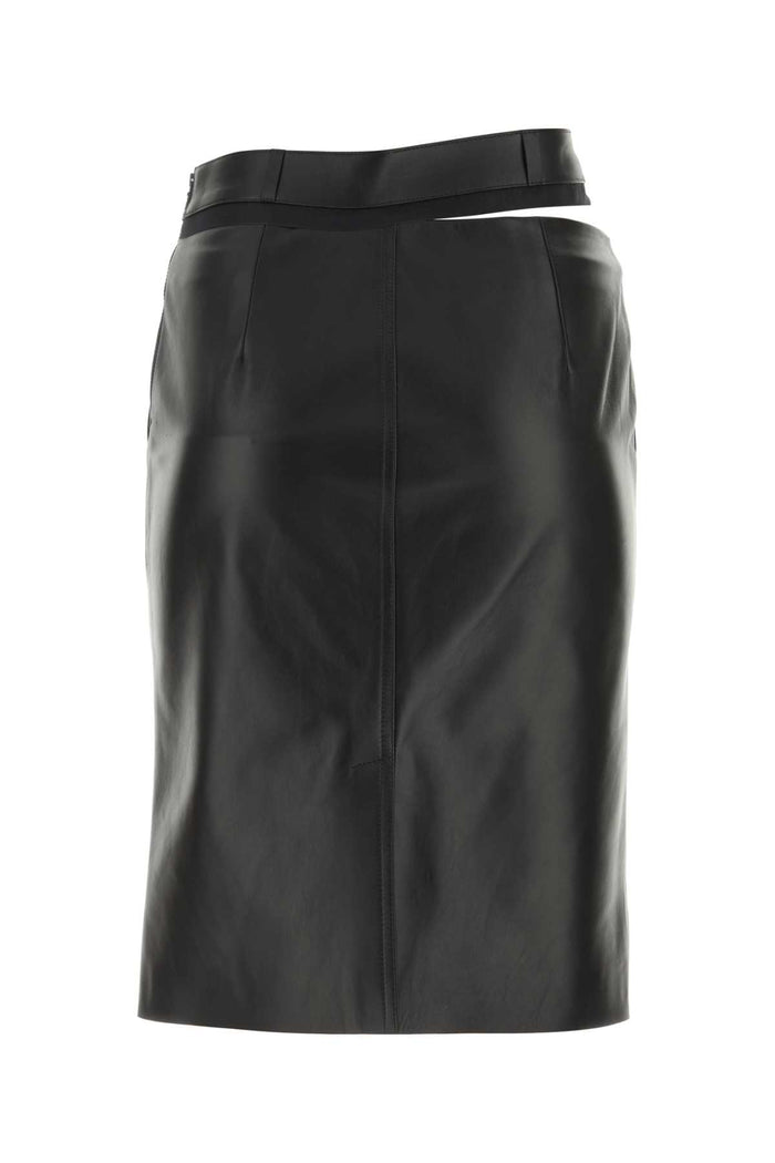 Black Leather Skirt Nero Exterior: Calf Lining: Fabric Gonne