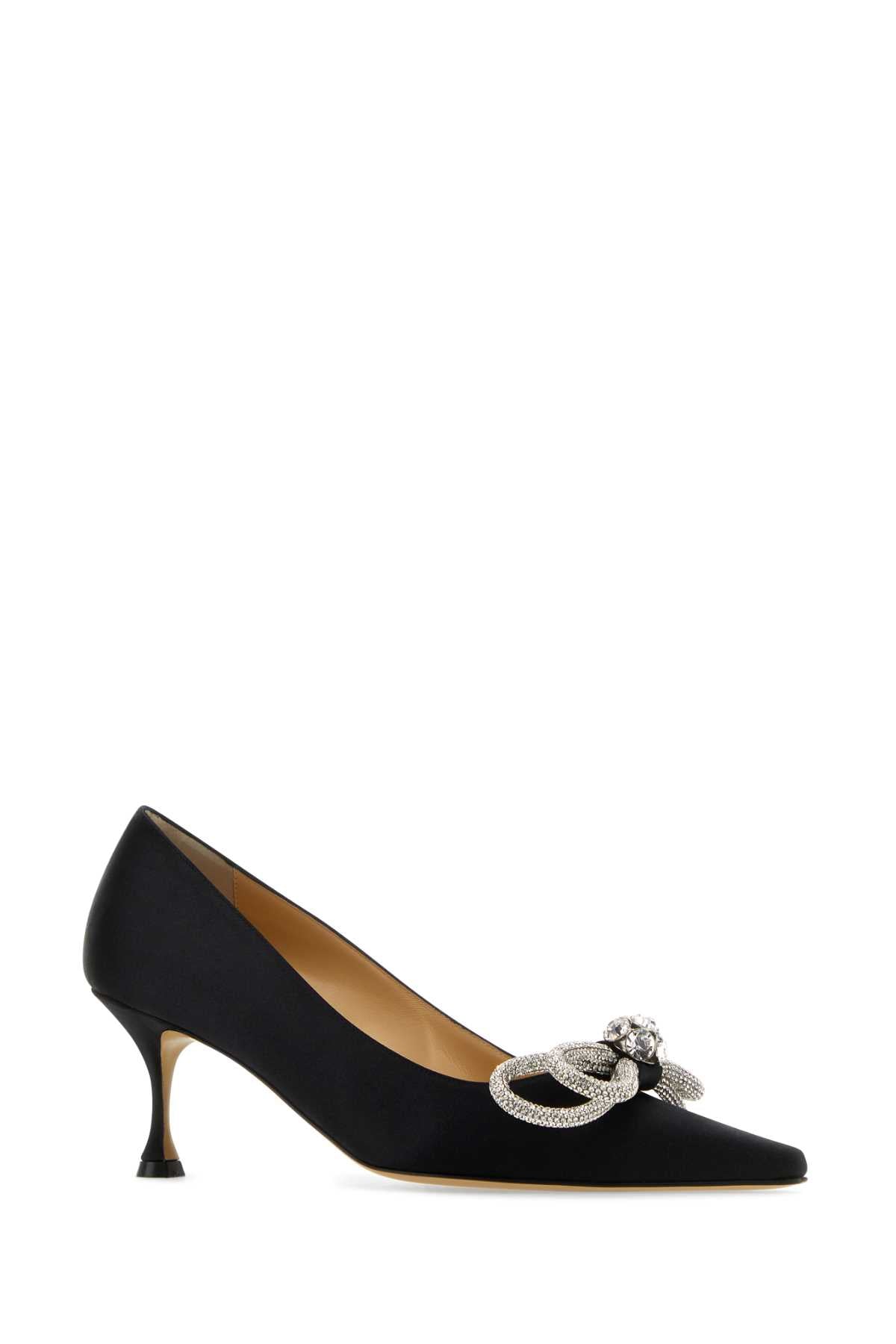Black Satin Pumps Scarpe Con Tacco