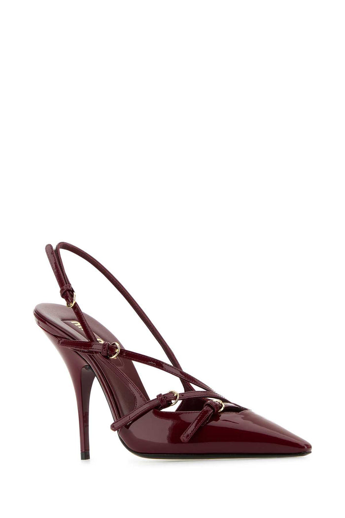 Tyrian Purple Leather Pumps Porpora Vitello Scarpe Con Tacco