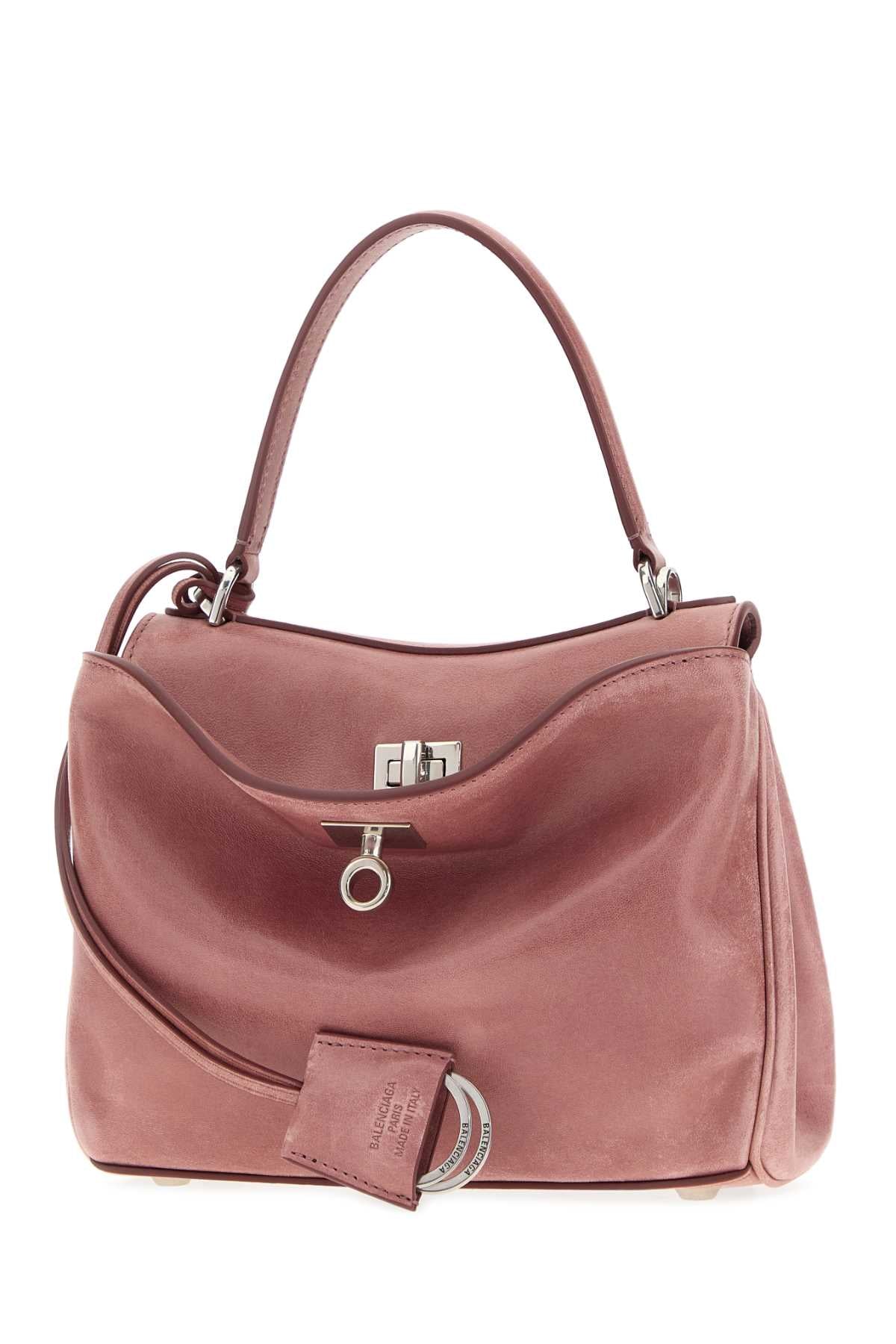 Dark Pink Leather Mini Rodeo Handbag Rosequartz Borse A Mano