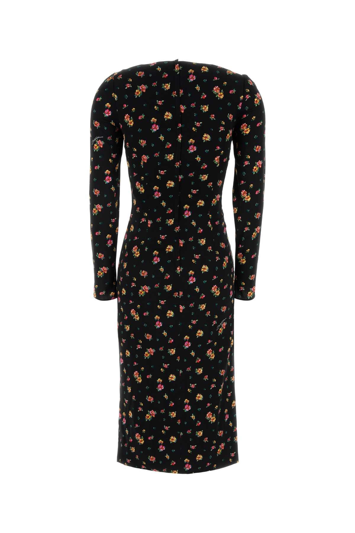 Printed Charmeuse Dress Fiorellinifnero Ea Se Abiti