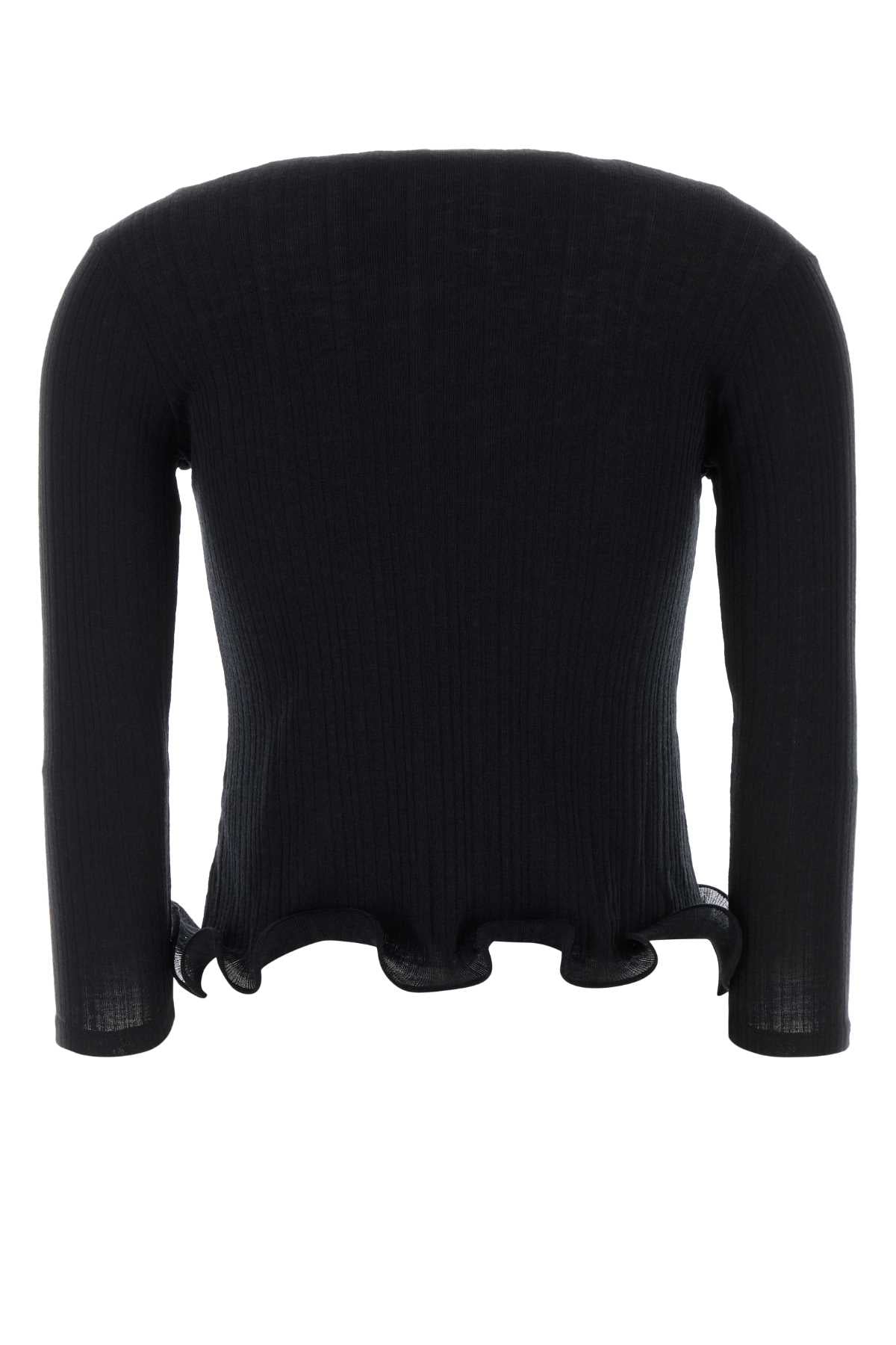 Black Wool Top Exterior: Virgin Maglie