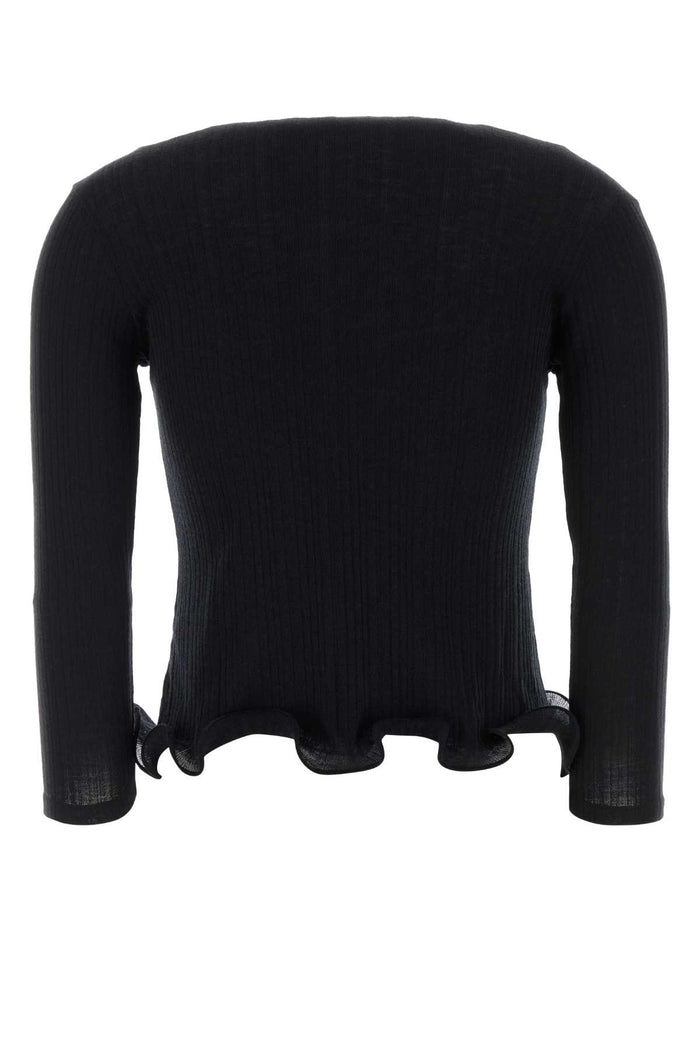 Black Wool Top Exterior: Virgin Maglie