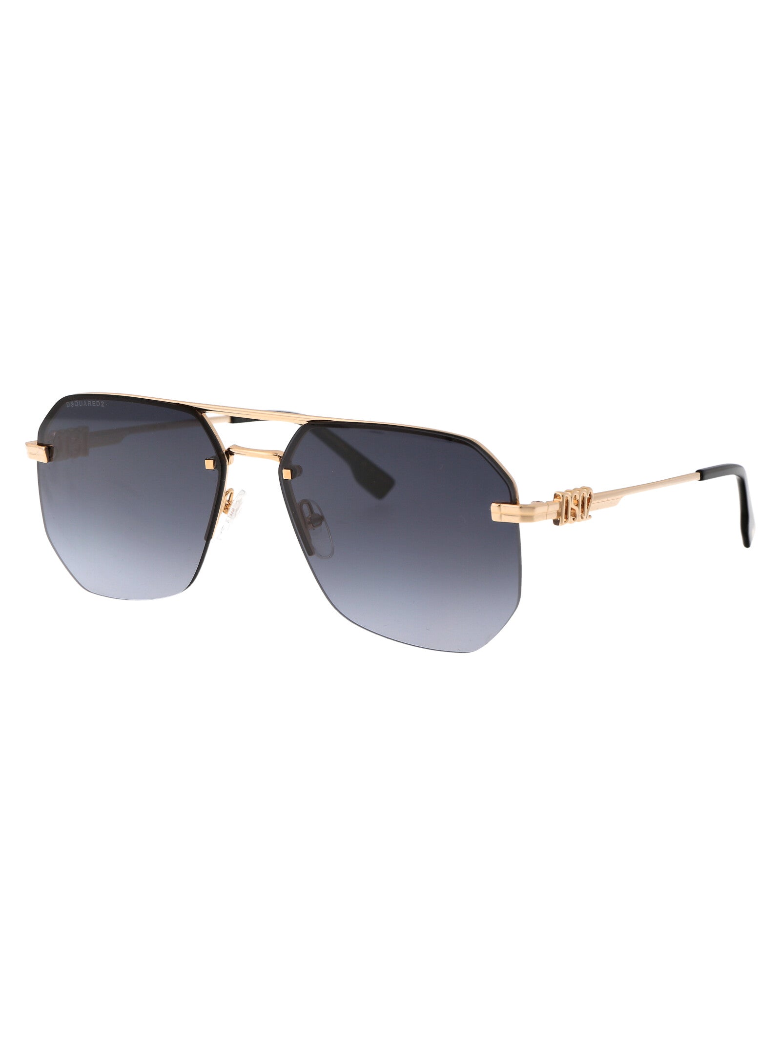 D2 0103-S Rhl Gold Black 2 Metal Sunglasses