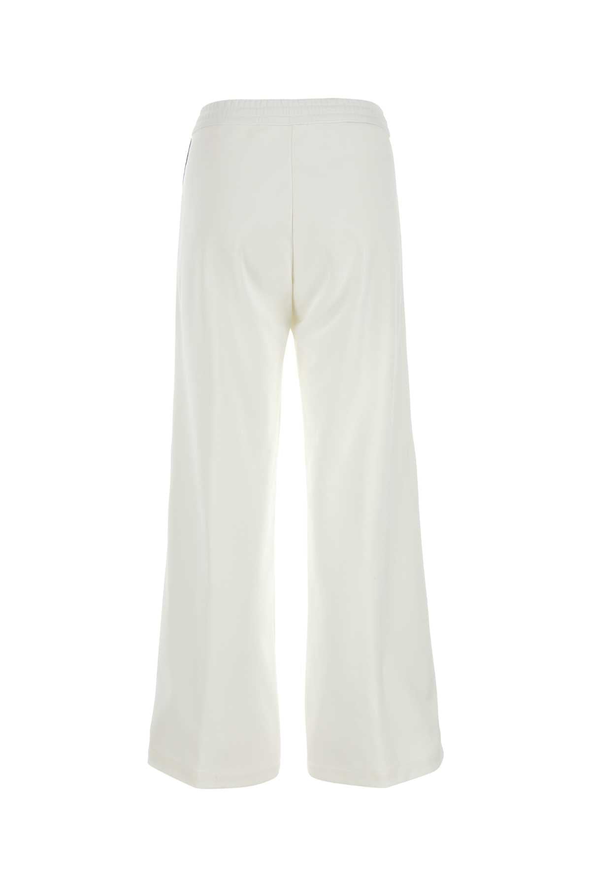 White Polyester Blend Pant Offwhitefrozenmix Exterior: Cotton Pantaloni