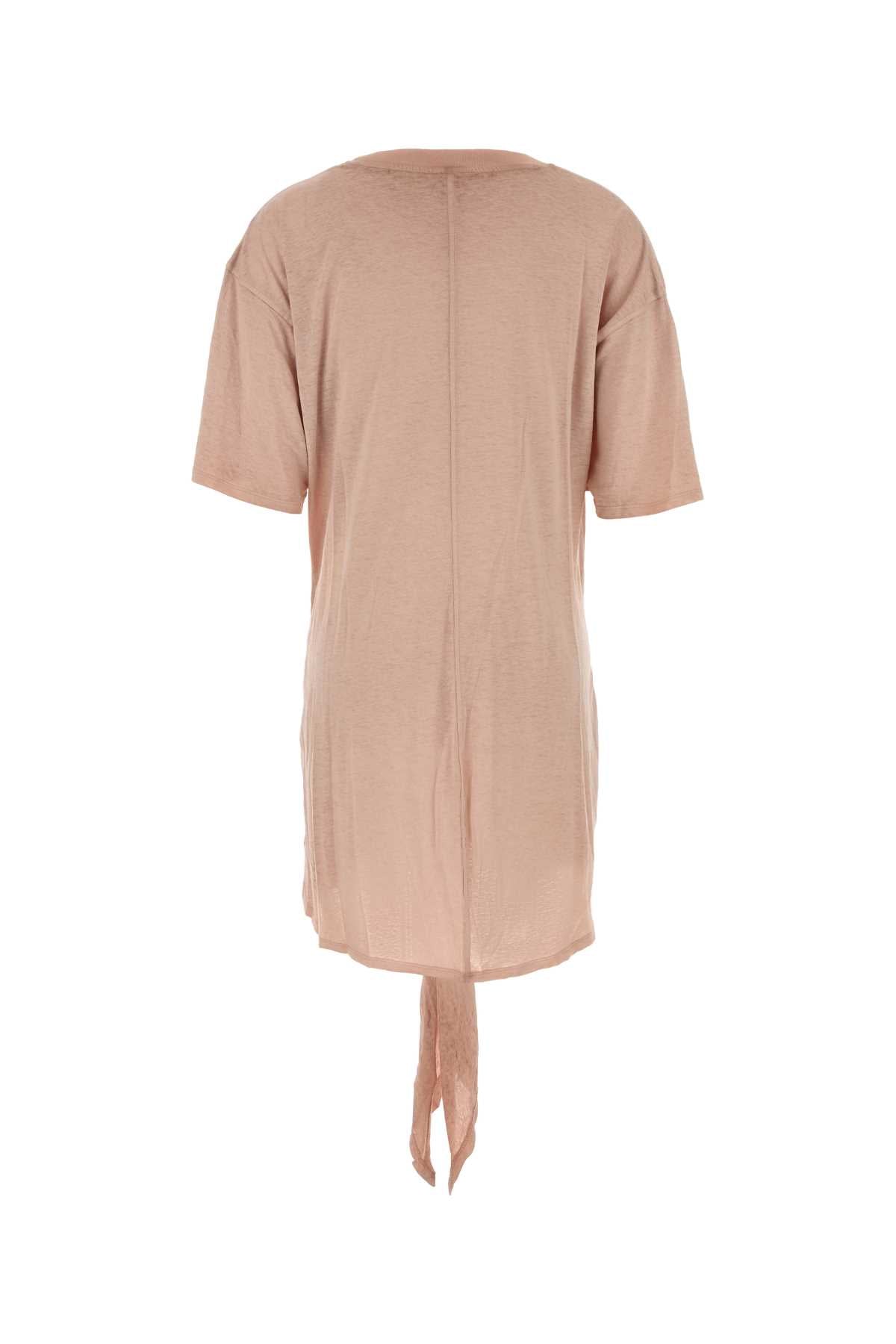 Pink Jersey T-Shirt Dress 7aw Exterior. Hemp Cotton Abiti