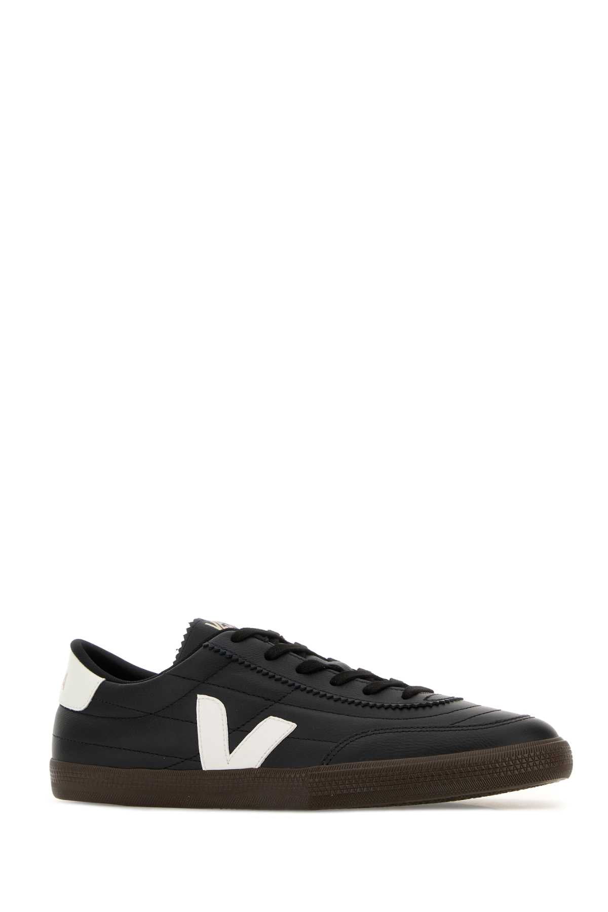 Black Leather Panenka Sneakers Blackwhite