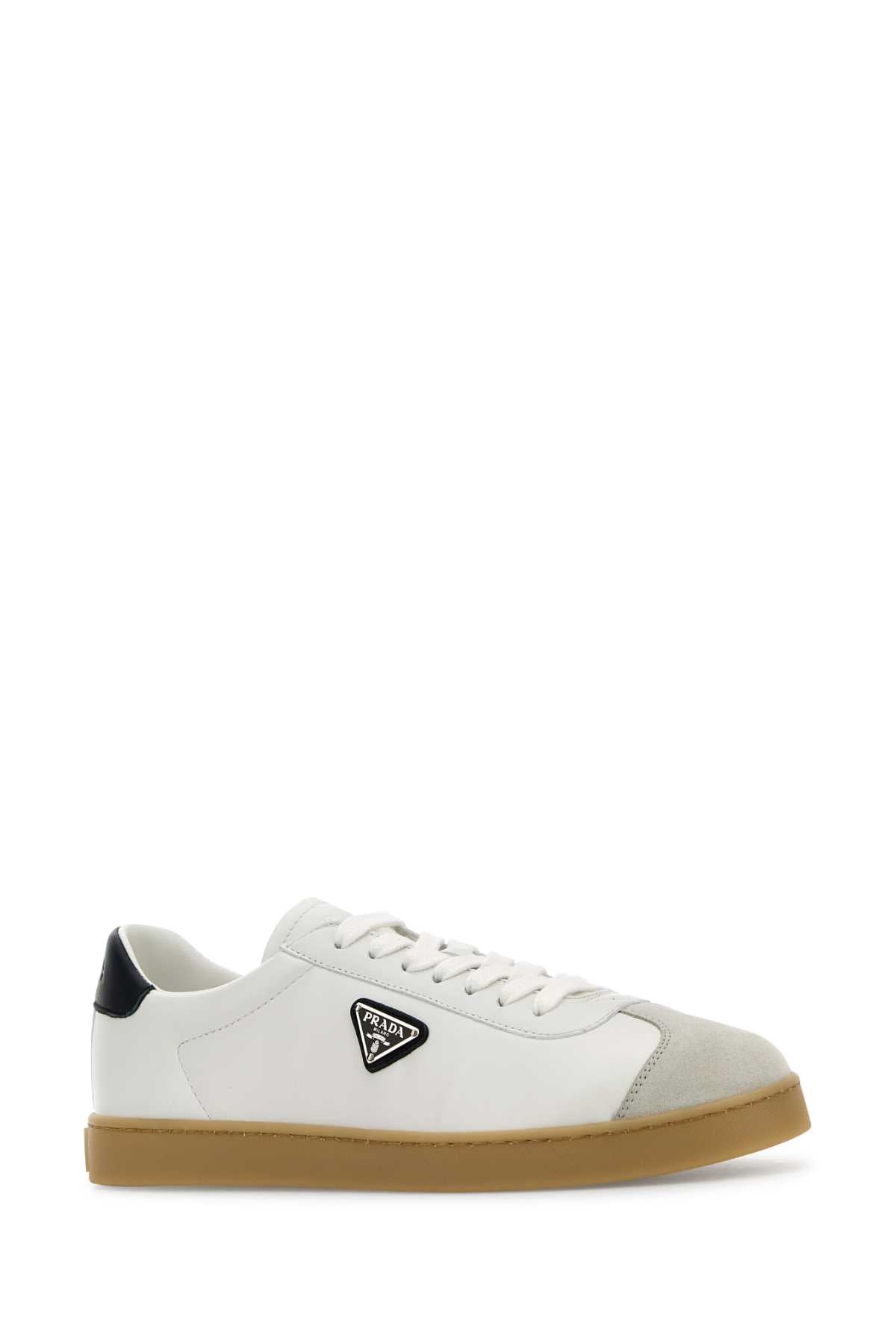 White Napa Leather Sneakers Bianco/blu Agnello-vitello